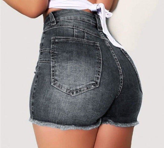 Stretch Slim Fit Ripped Tassel Denim Shorts For Women - StoreTokTikStretch Slim Fit Ripped Tassel Denim Shorts For Women