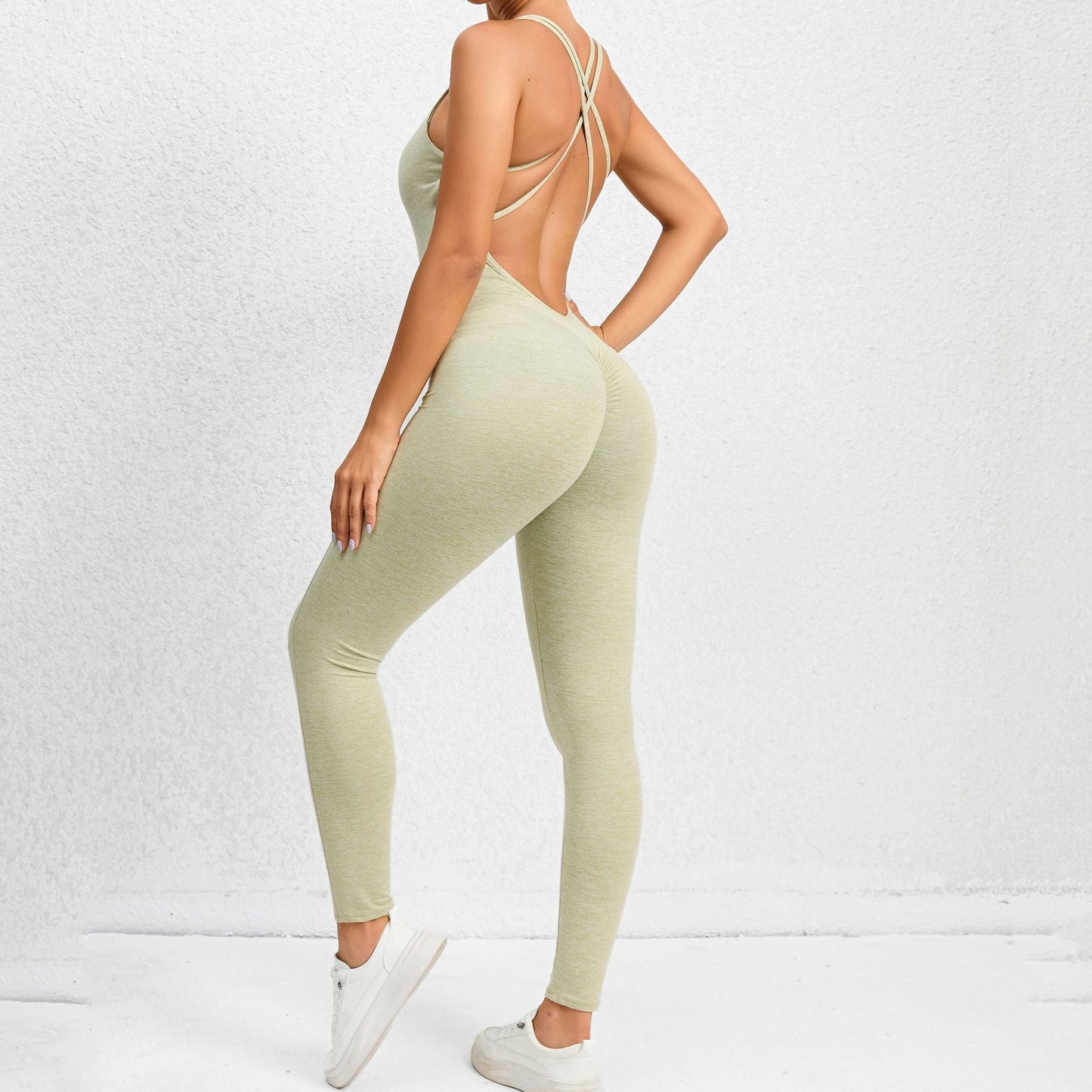 Yoga Jumpsuit With Cross - strap Back Design Quick - drying Tight - fitting Running Sports Fitness Pants Fashion Seamless Leggings For Womens Clothing - StoreTokTikYoga Jumpsuit With Cross - strap Back Design Quick - drying Tight - fitting Running Sports Fitness Pants Fashion Seamless Leggings For Womens Clothing