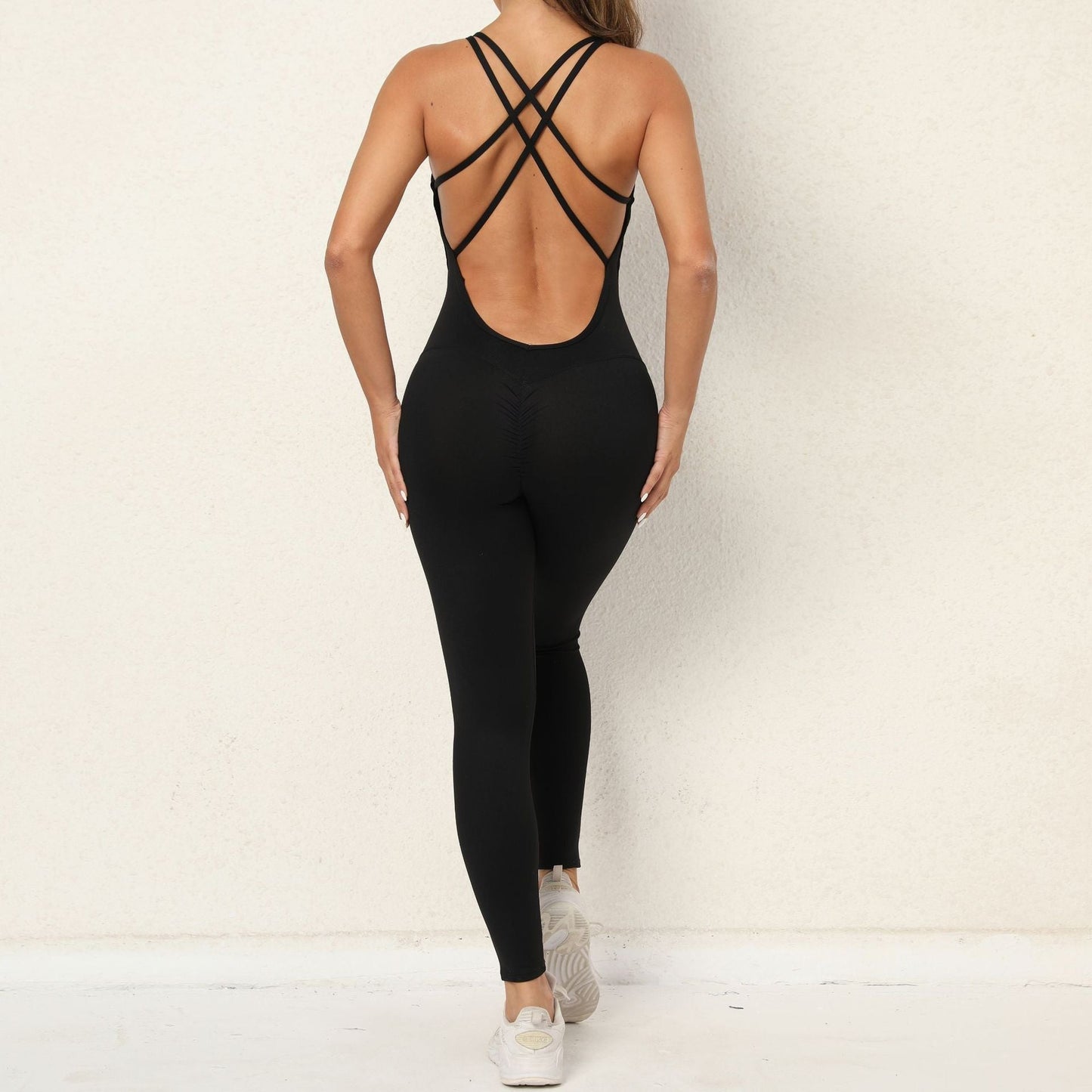 Yoga Jumpsuit With Cross - strap Back Design Quick - drying Tight - fitting Running Sports Fitness Pants Fashion Seamless Leggings For Womens Clothing - StoreTokTikYoga Jumpsuit With Cross - strap Back Design Quick - drying Tight - fitting Running Sports Fitness Pants Fashion Seamless Leggings For Womens Clothing